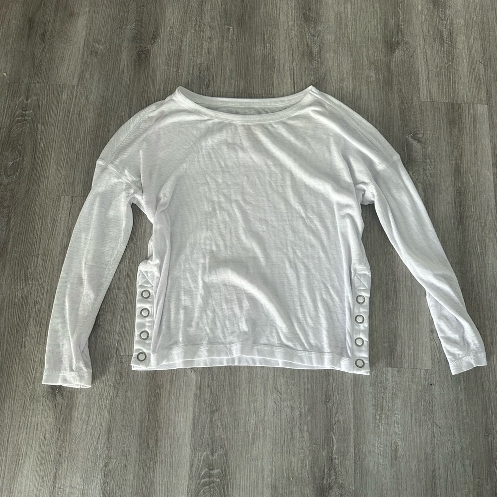 White ribbed chaser long sleeve